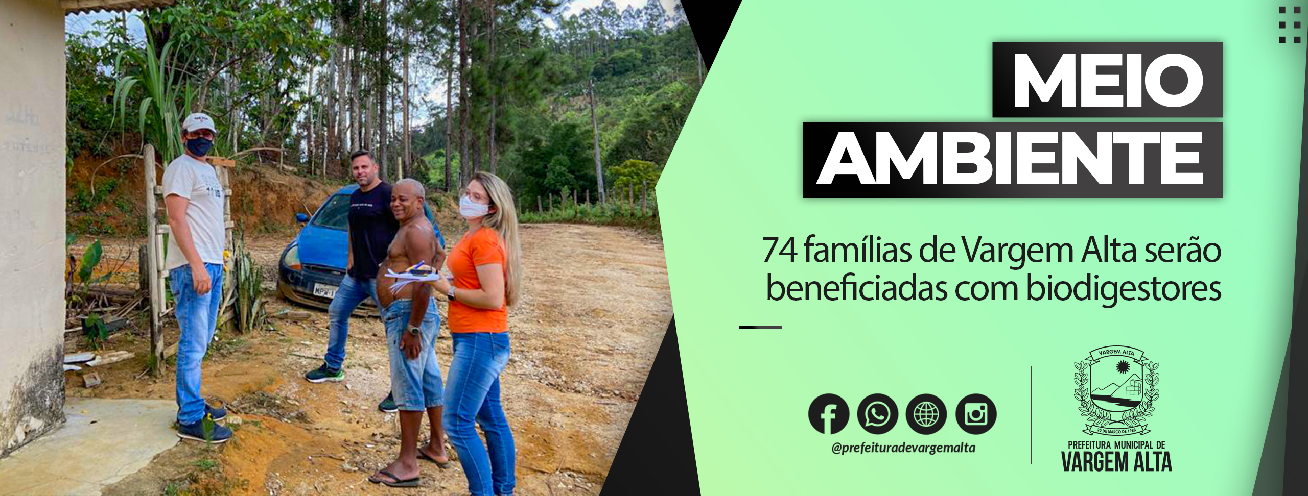 74 famílias de Vargem Alta serão beneficiadas com biodigestores